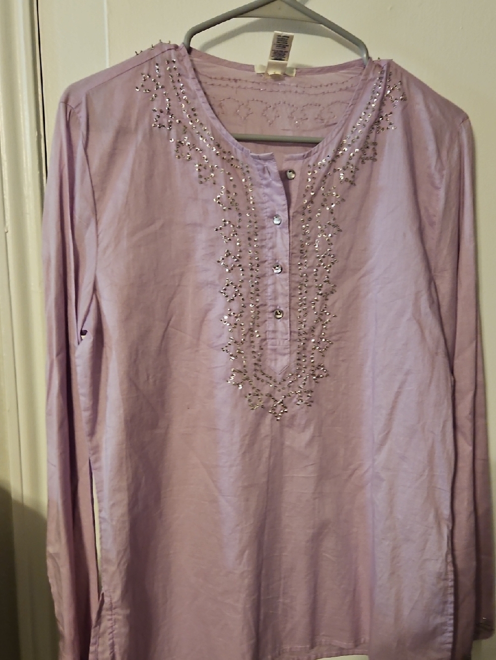 Old Navy Lavender Beaded Long-Sleeve Tunic